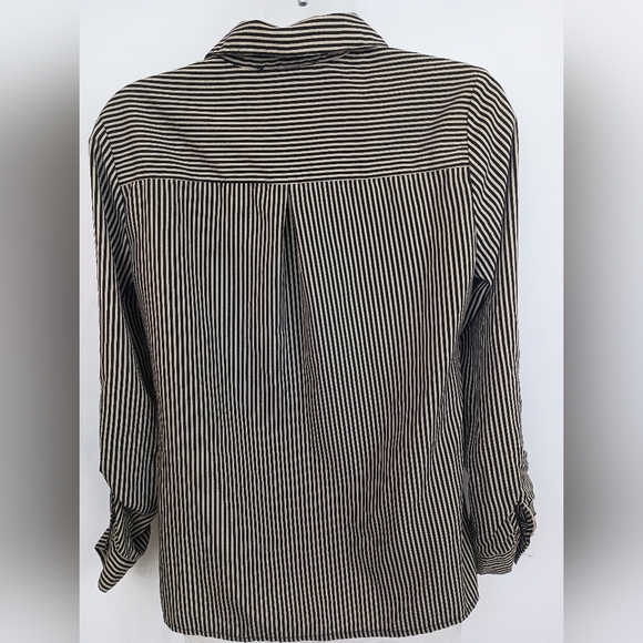 2/$30 STUDIO WORKS Black and White Striped Shirt (#1,095) - Picture 7 of 9